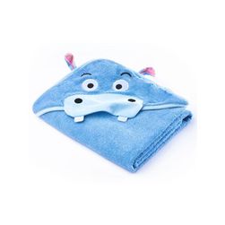 Ręcznik dziecięcy 100x100 cm niebieski hipopotam RW_21165