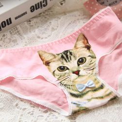 Dámské kalhotky s kočkou - 4 kusy