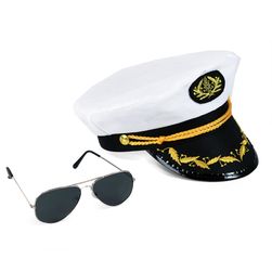 Sada kapitán čiapka s okuliarmi pre dospelých RZ_197299