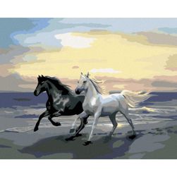 Maľovanie podľa čísel - HORSES ON THE BEACH TU_389230-1