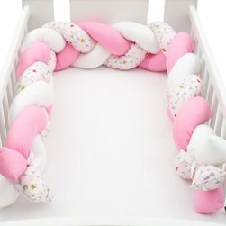 Защитна плитка за детско креватче - розово-бяла RW_42972