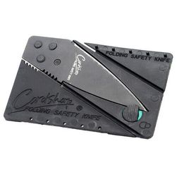 Składany nóż wielkości karty do portfela - czarny