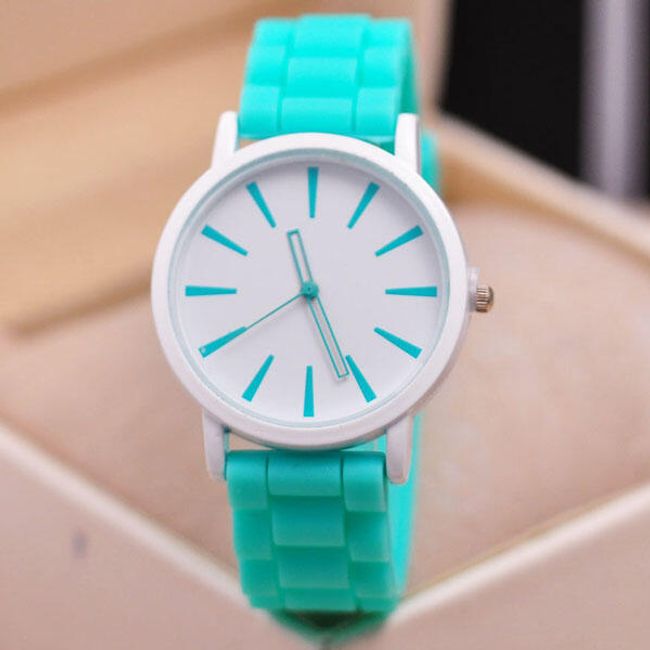 Jednoduché silikonové hodinky v pastelových barvách 1