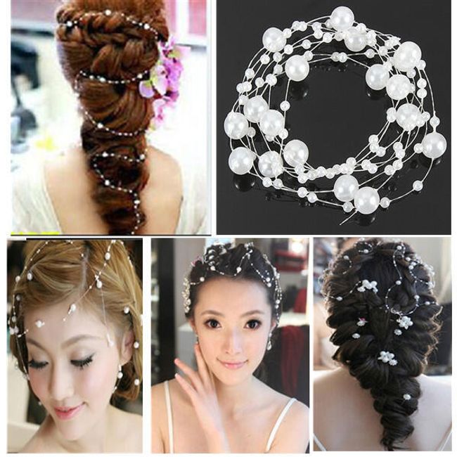 Elegantní síťka do vlasů s bílými perličkami 1