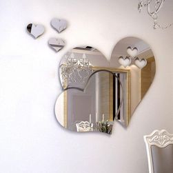 Szív alakú öntapadó tükör 