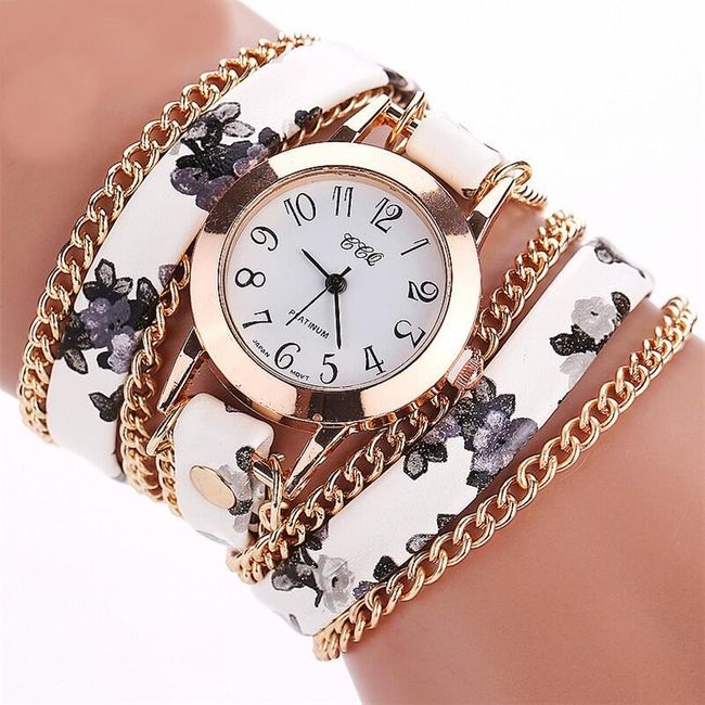 Дамски часовник с цветя - многопластов 1