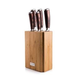 Komplet nožev Gourmet Nature 5 kosov + blok iz bambusa VO_6002218