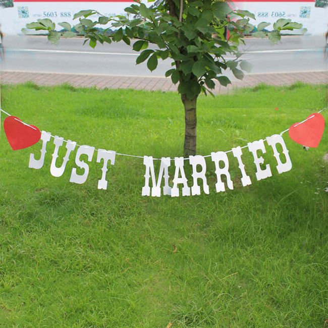 JUST MARRIED originální nápis  1