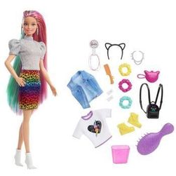 Barbie Leopárd baba szivárványszínű hajjal és kiegészítőkkel VO_6002866