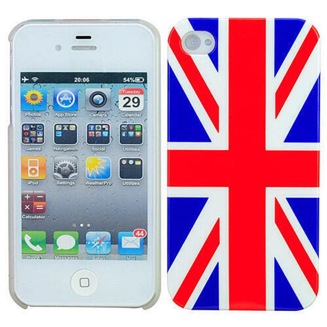 Plastový ochranný kryt na iPhone 4 a 4S - vlajka Velké Británie 1
