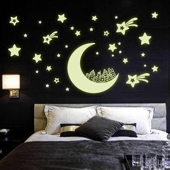 Autocolant Cu Luna Si Stele Shipgratis Ro