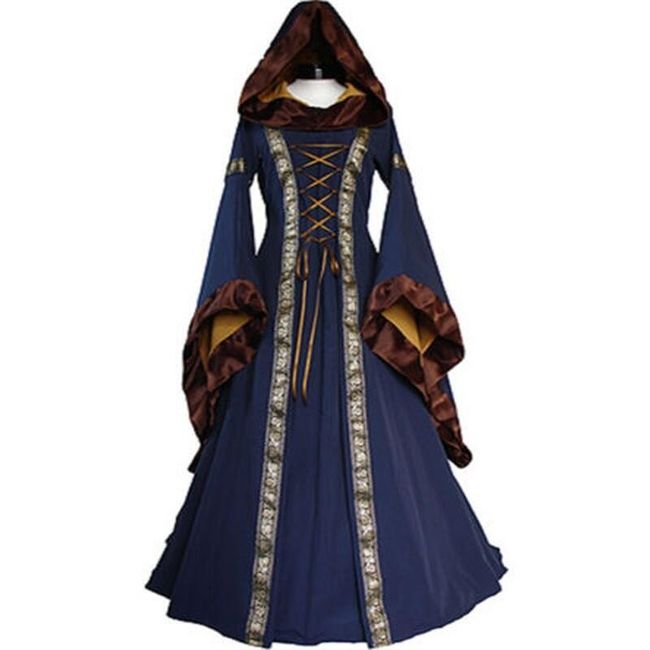 Šaty ve středověkém renesančním stylu - Modrá-velikost č. 6 1