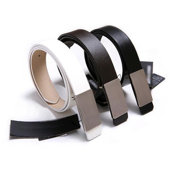 Pánský koženkový pásek s hladkou kovovou sponou - ve 3 barvách 1