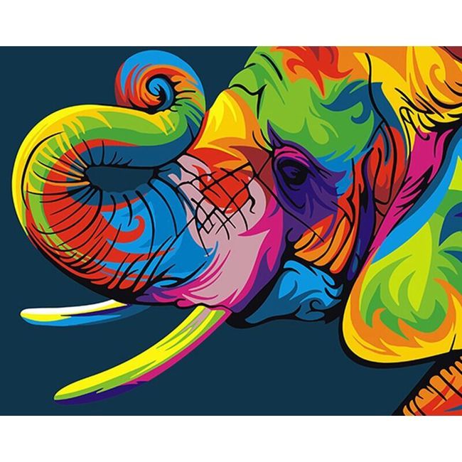 Slikanje s številkami - barvni slon 1