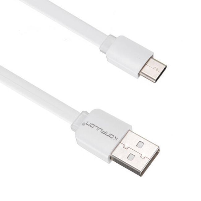 Płaski kabel USB do ładowania i transmisji danych - biały 1