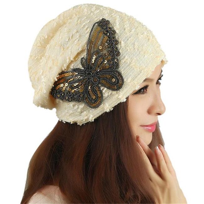Ženska kapa z motivom metuljčka 1