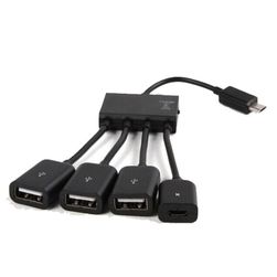 Hub micro USB OTG cu trei porturi