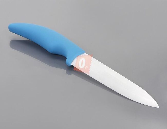 Keramický nůž čepel 125mm s modrou rukojetí 1