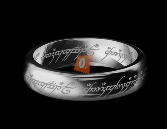 Prstýnek s motivem Pána prstenů, unisex - stříbrná barva 1