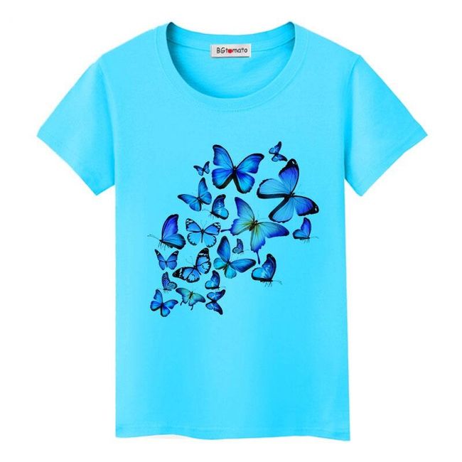 Tričko zdobené motýly - 4 barvy 1