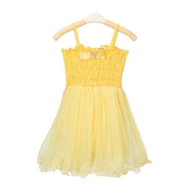 Dívčí letní šaty ve žluté barvě 1