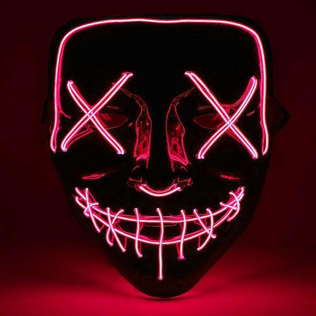 Страховита светеща маска - червена PD_1537259 1