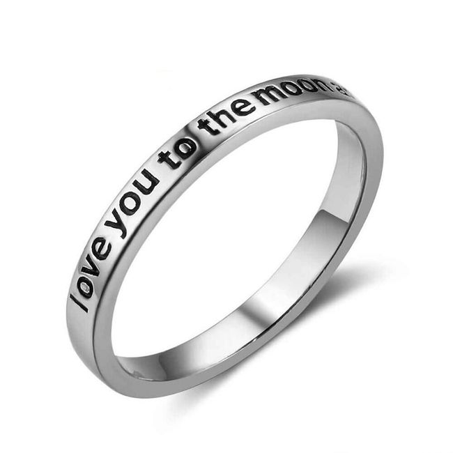 Eleganten prstan z vgraviranim ljubezenskim napisom 1