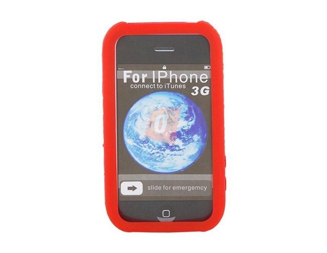  Silikonové ochranné pouzdro pro iPhone 3G a 3GS - červené se vzorem 1