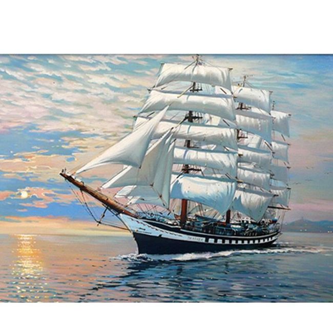 DIY obraz s lodí - 40 x 50 cm 1