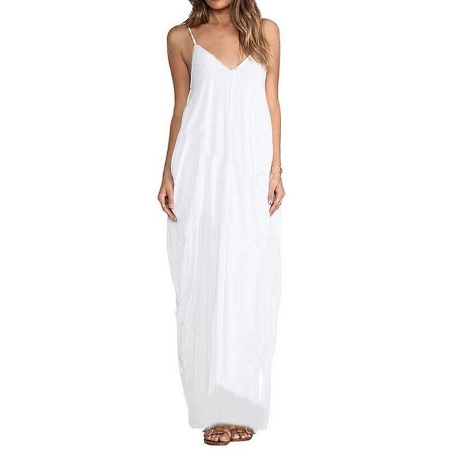 Dámské dlouhé letní šaty Brucie - Bílá-velikost č. 9 1