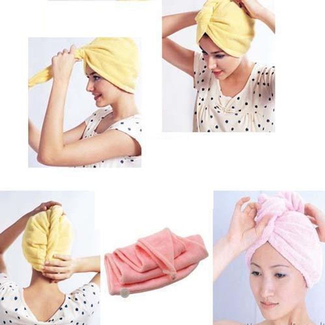Ručníkový turban pro mokré vlasy 1
