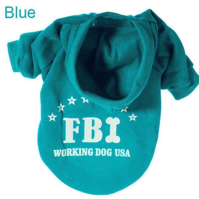 Obleček pro pejsky - mikina s nápisem FBI - modrý - M 1