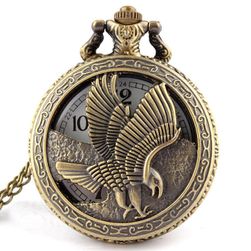 Ретро джобен часовник с орел