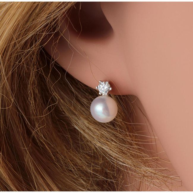Női fülbevaló mesterséges gyöngyökkel - 4 színben 1