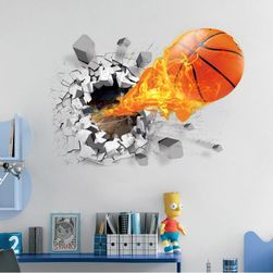 3D samolepka na zeď pro fanoušky basketbalu