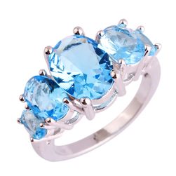 Ženski prsten s plavim kamenjem - različite veličine