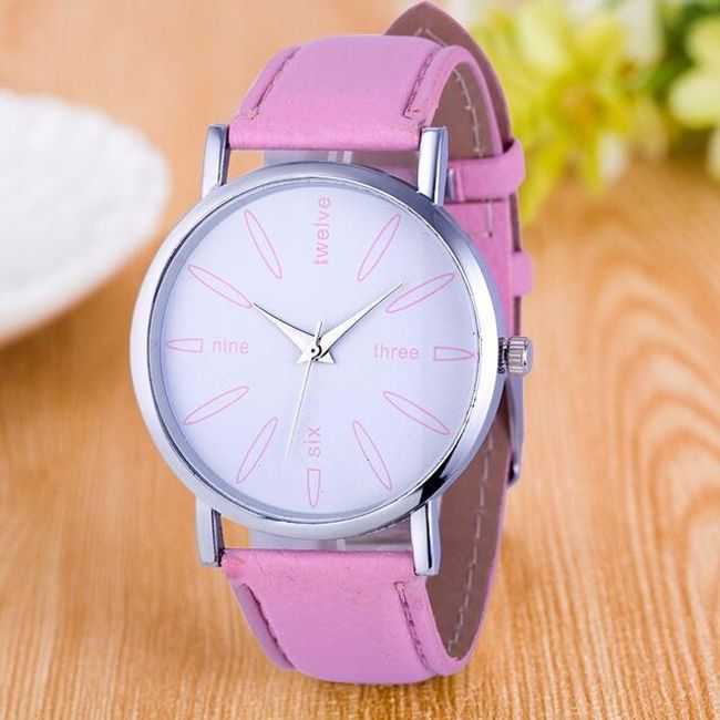 Dámské hodinky s moderním ciferníkem a barevným páskem - 8 barev 1