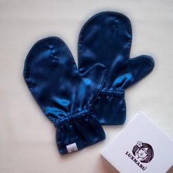 Luxusní hedvábné rukavičky pro omlazení pleti - MODRÉ L