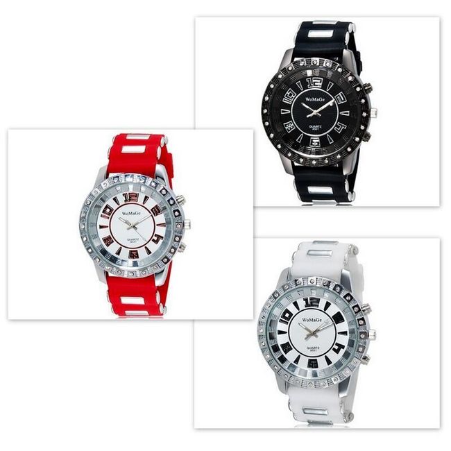 Unisex silikonové hodinky WOMAGE ve 3 barvách 1
