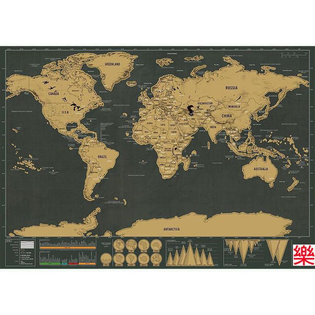 Harta lumii răzuibilă - 42 x 30 cm