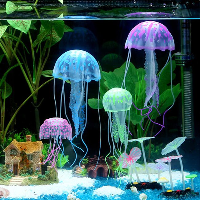 Dekoracija akvarija - sijoče meduze 1