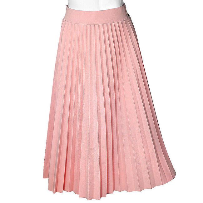 Dámská sukně s elastickým pasem v rozmanitých barvách - růžová 1
