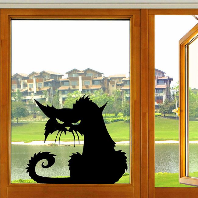 Wściekły kot - naklejka na okno 1