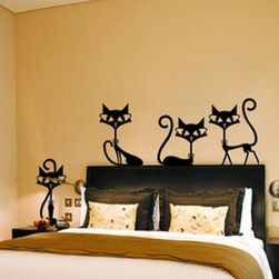 Стикер за стена - четири котки