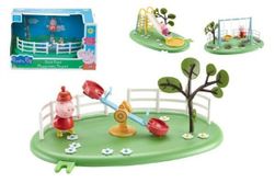 Elementy gry na plac zabaw + figurka Świnka Peppa plastikowe, 4 rodzaje w pudełku 28x16x17cm RM_23405329
