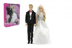 Panenka Anlily kloubová 2ks nevěsta a ženich plast 30cm v krabici 25x33x7cm RM_00311227