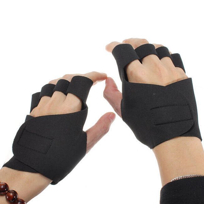 Neoprenové protiskluzové fitness rukavice - černé 1
