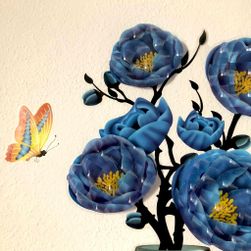 3D samolepka kvetina - modrá PD_1537495
