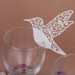 Esküvői névcímkék egy madár alakú pohárhoz - 50 db