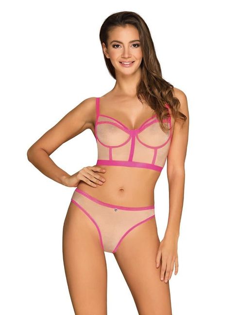 Smyslný set Nudelia top & panties neon pink PR_P49441 1